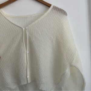 Ivory White Button Up Cardigan